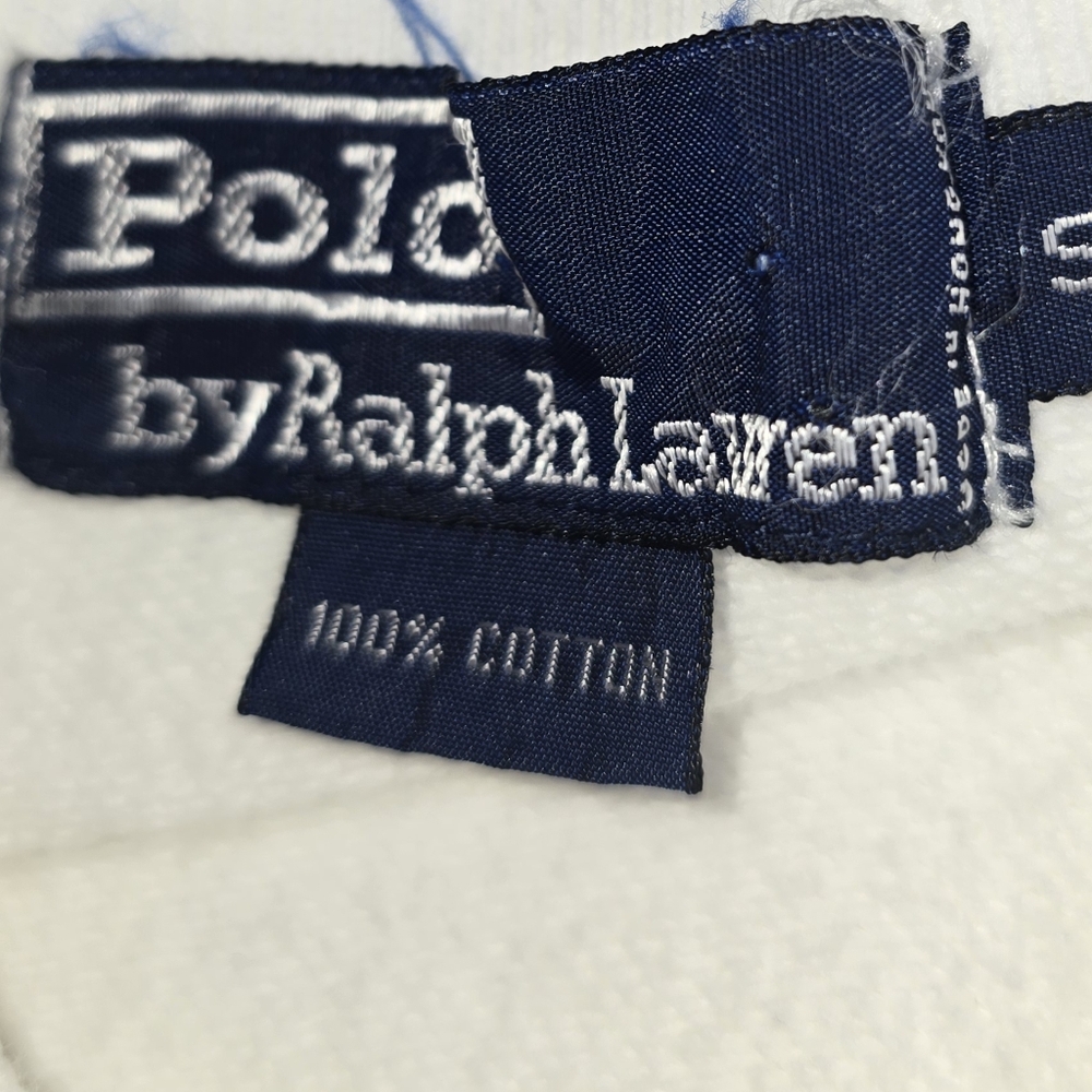Polo by Ralph Lauren White Crewneck Sweatshirt with Small Navy Pony - Picture 2 of 10